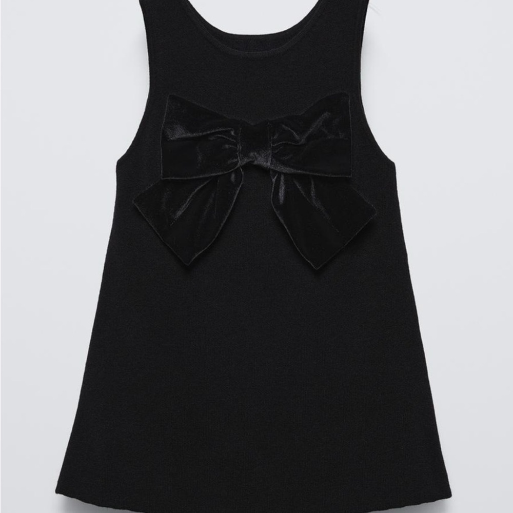 Zara Knit Dress with Velvet Bow
